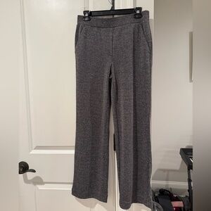LOFT Black and White Herringbone Pants
